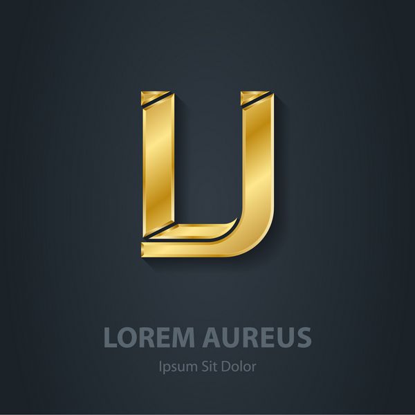 فونت طلایی ظریف وکتور letter v الگوی لوگوی شرکت عنصر یا نماد طراحی سه بعدی فلزی