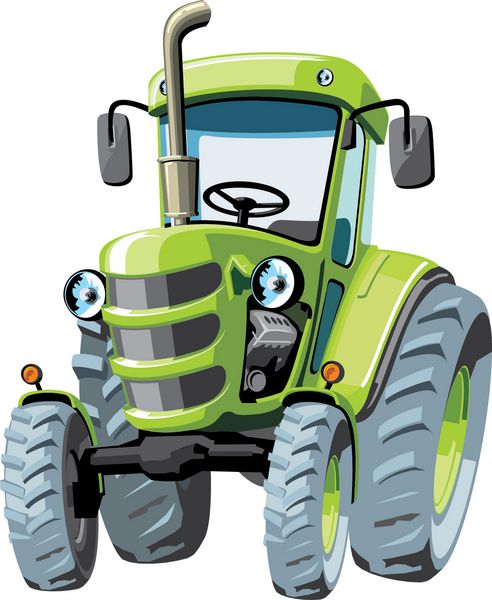 تراکتور کارتونی سبز برای کارهای کشاورزی