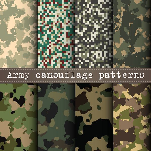 مجموعه 8 وکتور الگوهای استتار ارتش