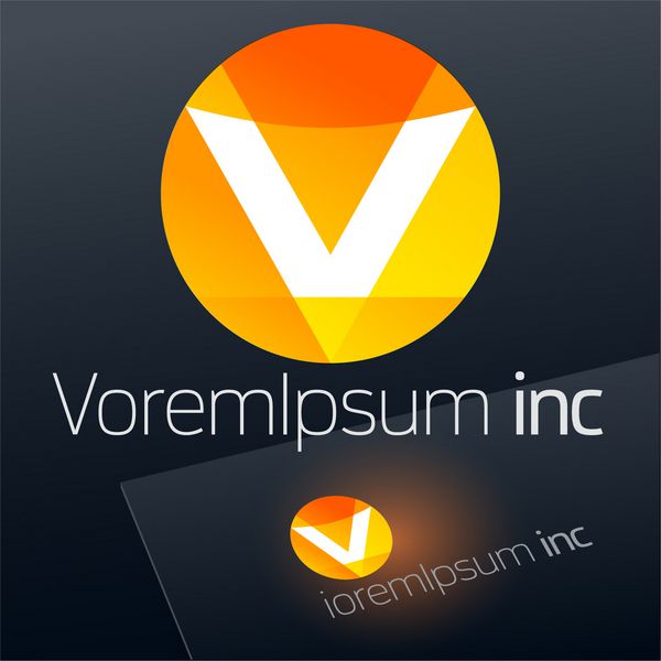 علامت وکتور انتزاعی لوگو برای تجارت فناوری شرکت نامه v