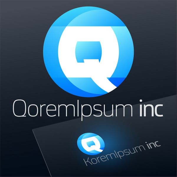 علامت وکتور انتزاعی لوگو برای تجارت فناوری شرکت حرف q
