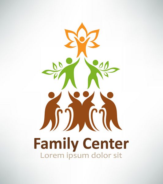 طراحی لوگو مرکز خانواده نماد مفهوم