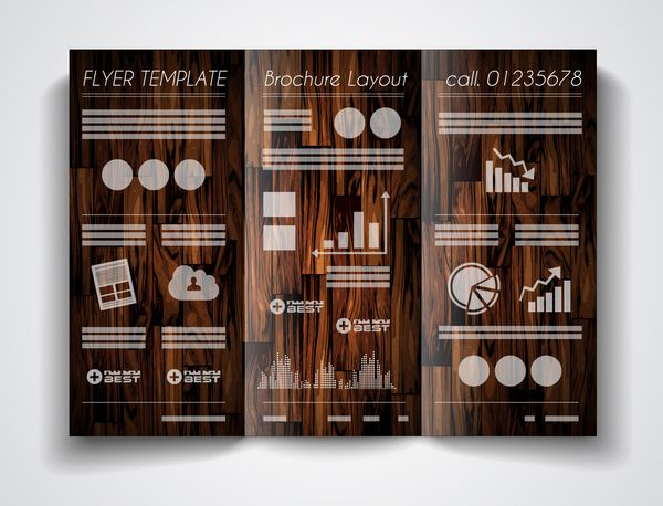بردار طرح قالب بروشور سه تایی یا طرح بروشور برای استفاده برای برنامه های تجاری مجلات تبلیغات برگه های محصول یادداشت آیتم ها بروشورهای رویداد یا دعوت نامه های جلسه