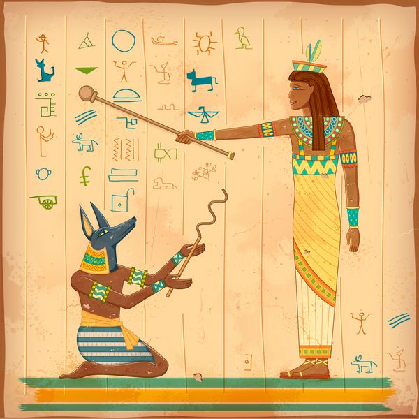 تصویر هنر مصری انسان حکاکی شده بر روی دیوار قدیمی