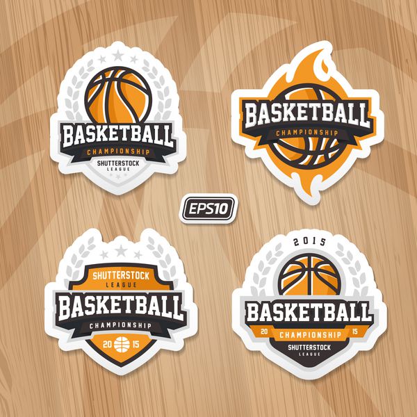 لوگوی مسابقات قهرمانی بسکتبال بر روی بافت چوبی تنظیم شده است