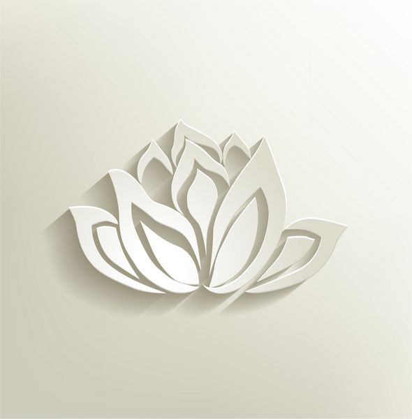 گل نیلوفر آبی - طرح گل نیلوفر برای اسپا کلاس یوگا استراحتگاه -تصویر وکتور
