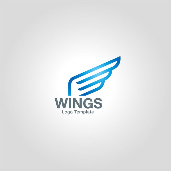 قالب لوگوی wings نماد کسب و کار وکتور
