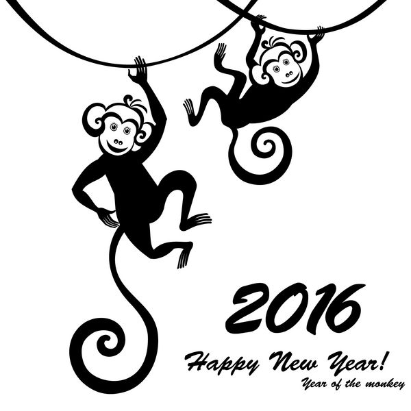 سال نو مبارک 2016 سال میمون وکتور