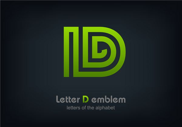 عناصر الگوی طراحی نماد نماد حرف d وکتور