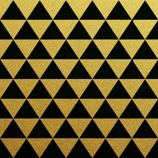 الگوی بدون درز طلایی مثلث در پس زمینه سیاه