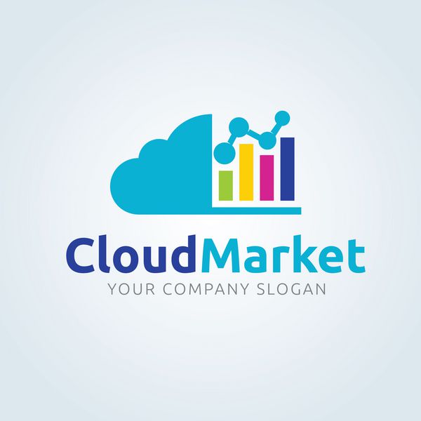 بازار ابری آرم محاسبات ابری آرم ابر الگوی لوگوی برداری