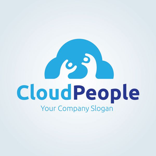 افراد ابری لوگوی ابر محاسبات ابری لوگوی خانواده الگوی لوگوی برداری
