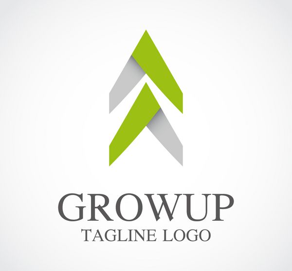رشد کردن پیکان اوریگامی انتزاعی وکتور طراحی لوگوی کاغذ نماد دفتر خلاق مفهوم نماد شرکت تجاری