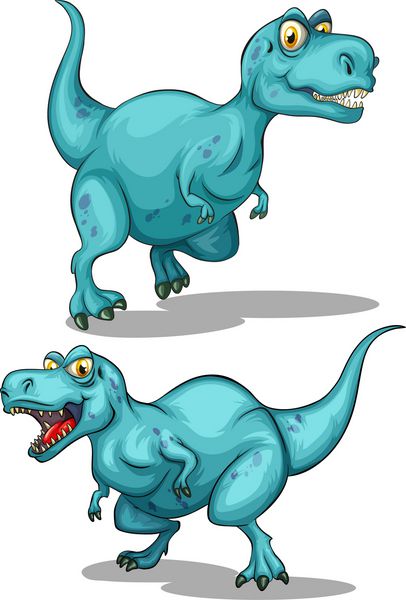 دایناسور آبی با تصویر دندان های تیز