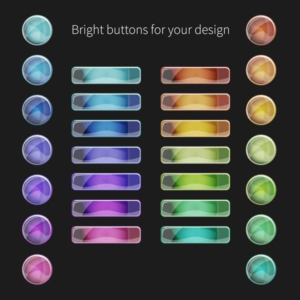 مجموعه ای از دکمه های براق برای طراحی شما