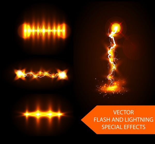 وکتور رعد و برق و جلوه های ویژه فلاش