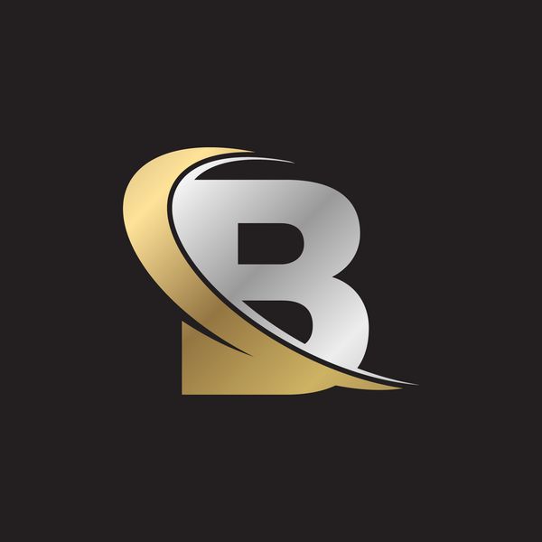 لوگوی طلایی حرف b