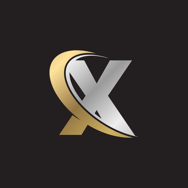 لوگوی طلایی با حرف x