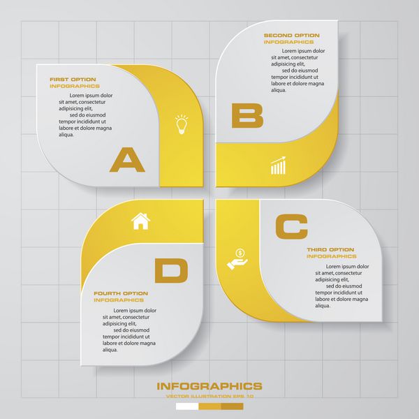 طراحی قالب اینفوگرافیک 4 مرحله ای برای مفهوم تجاری