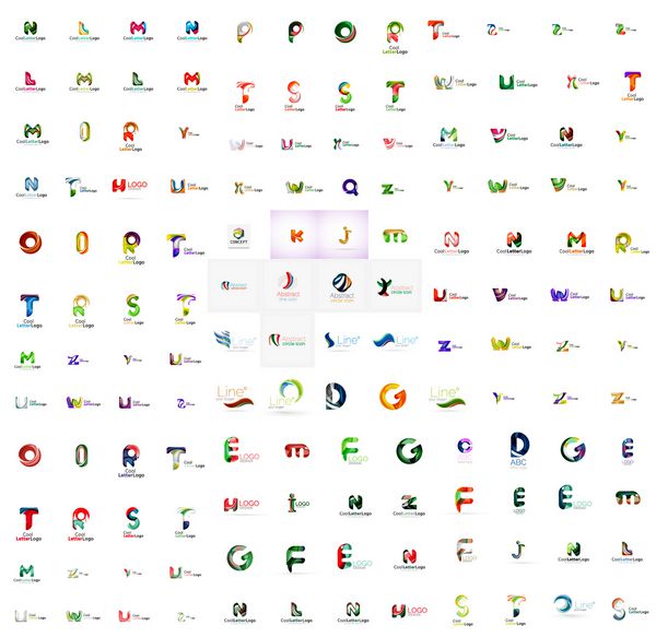 مگا مجموعه لوگوهای شرکت هندسی عناصر طراحی برند تجاری شرکتی