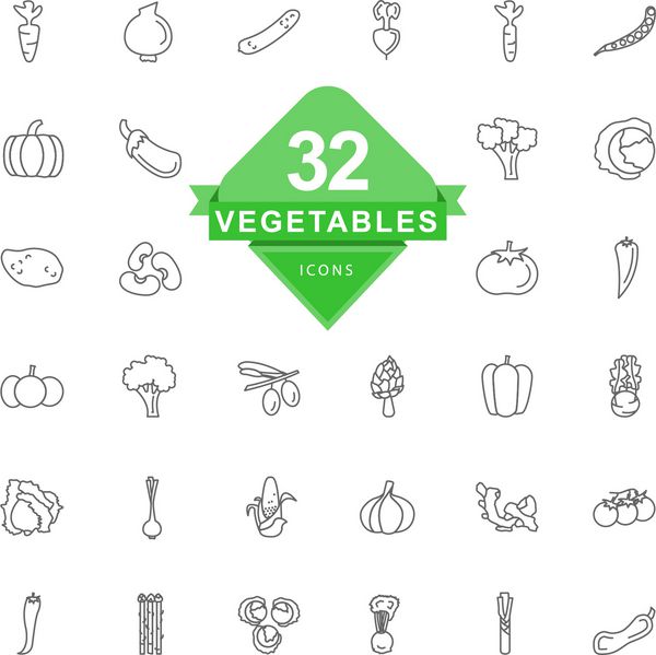 نمادهای سبزیجات نماد خط