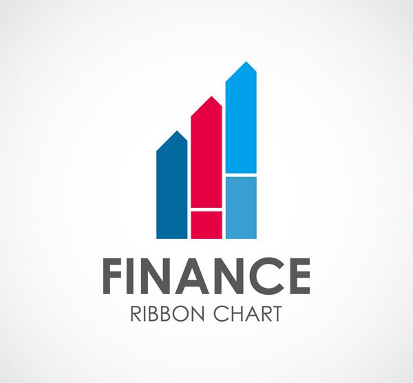 نمودار مالی روبان انتزاعی وکتور و طراحی لوگو یا الگوی در حال رشد نماد کسب و کار مالی مفهوم نماد هویت شرکت