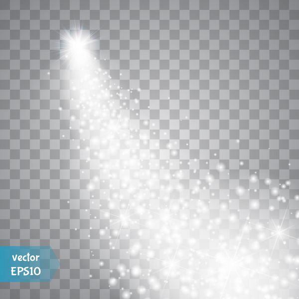 یک دنباله دار درخشان با غبار بزرگ شهاب جلوه نور درخشش وکتور
