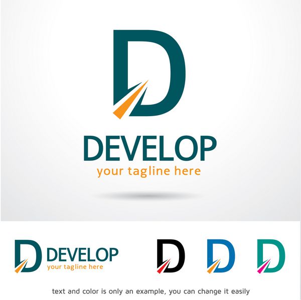 توسعه وکتور طراحی الگوی لوگو حرف d