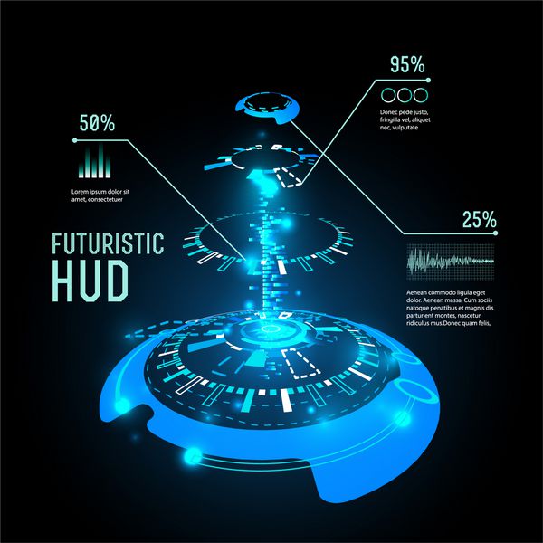 وکتور از اینفوگرافیک های رابط اینده هاد پس زمینه برداری