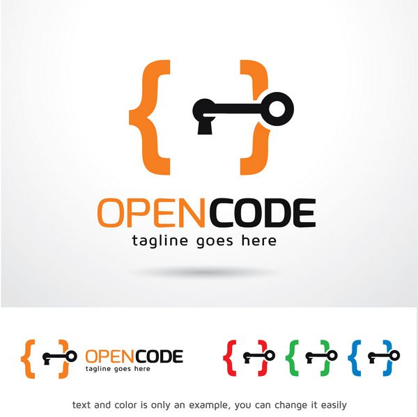 وکتور طراحی قالب لوگو کد باز