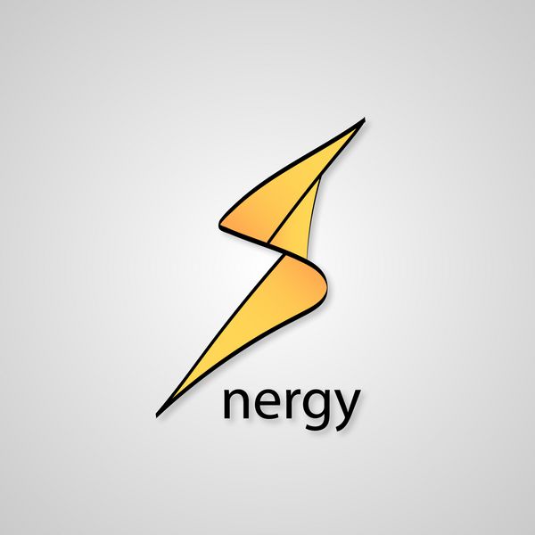 لوگوی انرژی با سایه روی رنگ خاکستری