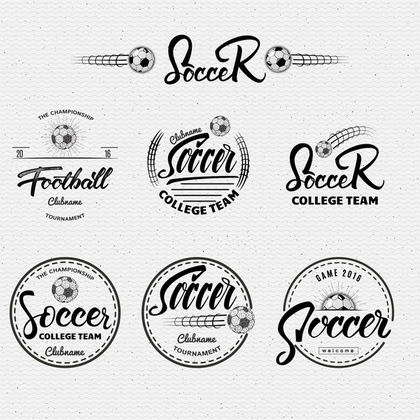 برچسب‌های نشان‌های حروف دستی فوتبال فوتبال را می‌توان برای طراحی ارائه بروشور بروشور تجهیزات ورزشی هویت سازمانی فروش استفاده کرد