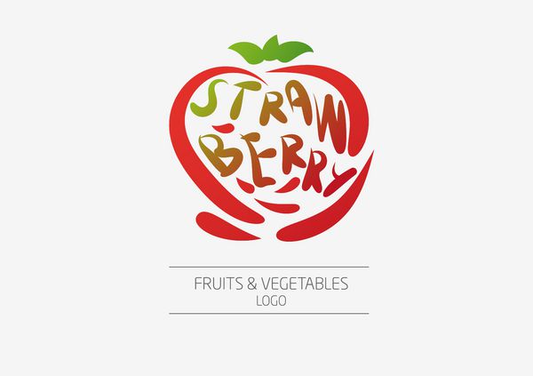 طراحی لوگو وکتور قالب نماد میوه و سبزیجات