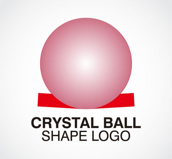 وکتور انتزاعی واقعی توپ قرمز و طراحی آرم یا الگوی نماد تجاری سه بعدی مفهوم نماد هویت شرکت