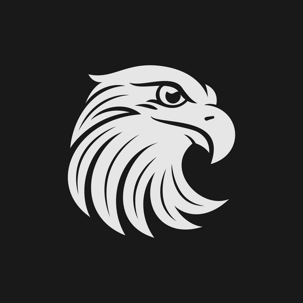 آرم یا نماد سر عقاب در یک رنگ وکتور سهام
