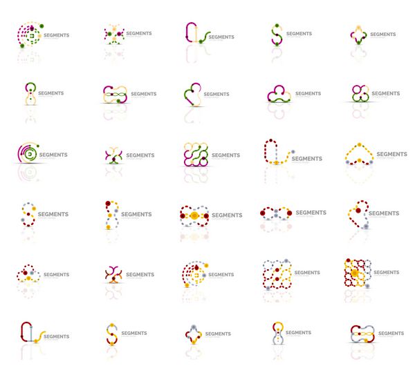 مجموعه ای از لوگوهای رنگارنگ اوریگامی انتزاعی