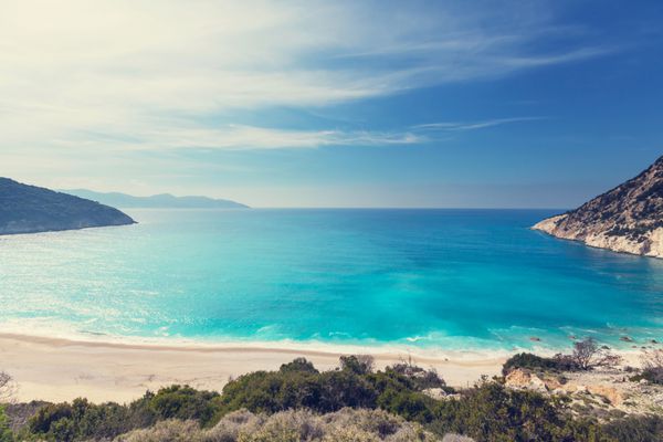 ساحل زیبای myrtos در جزیره Kefalonia یونان