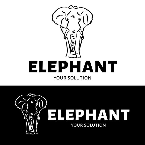 وکتور لوگوی فیل لوگوی برند به شکل فیل
