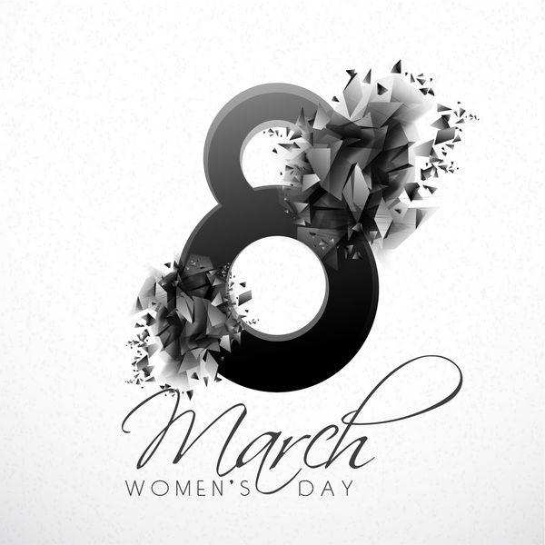 متن شیک 8 مارس با طرح انتزاعی برای جشن روز جهانی زن