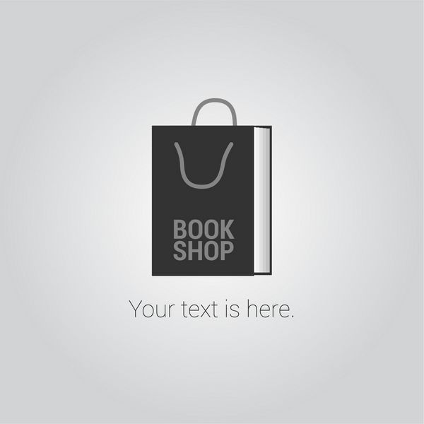 کتابفروشی کتابفروشی آرم وکتور کتابخانه نماد نماد نشان علامت با کتاب به عنوان کیسه خرید