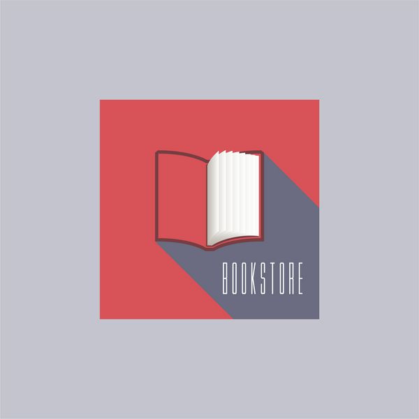کتابفروشی کتابفروشی کتابفروشی یا آرم وکتور کتابخانه علامت نشان الگوی عنصر طراحی با کتاب باز