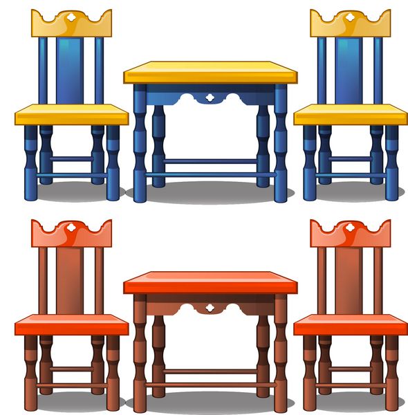 صندلی و میز به سبک رترو بردار