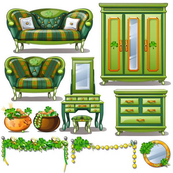 فضای داخلی قدیمی در رنگ سبز بردار