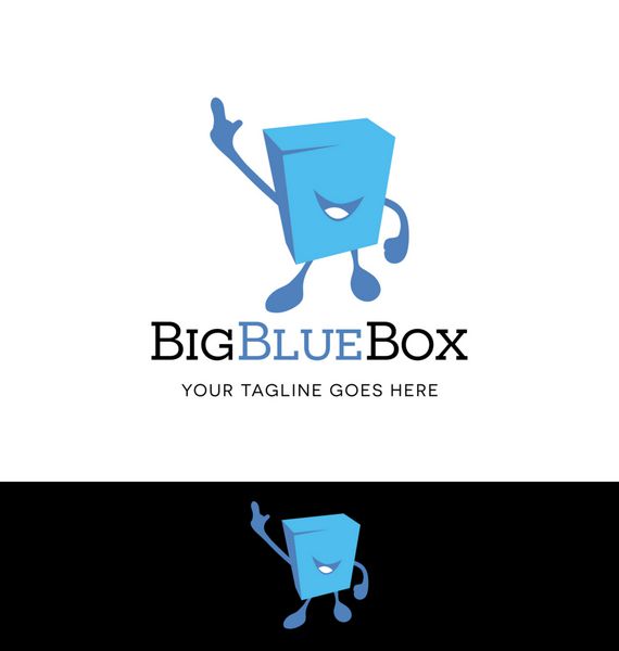 طراحی لوگو یک شخصیت جعبه شکل برای تجارت یا وب سایت