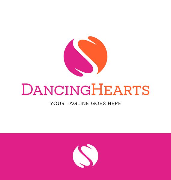 لوگوی 2 قلب که برای کسب و کار سازمان یا وب سایت در کنار هم قرار گرفته اند