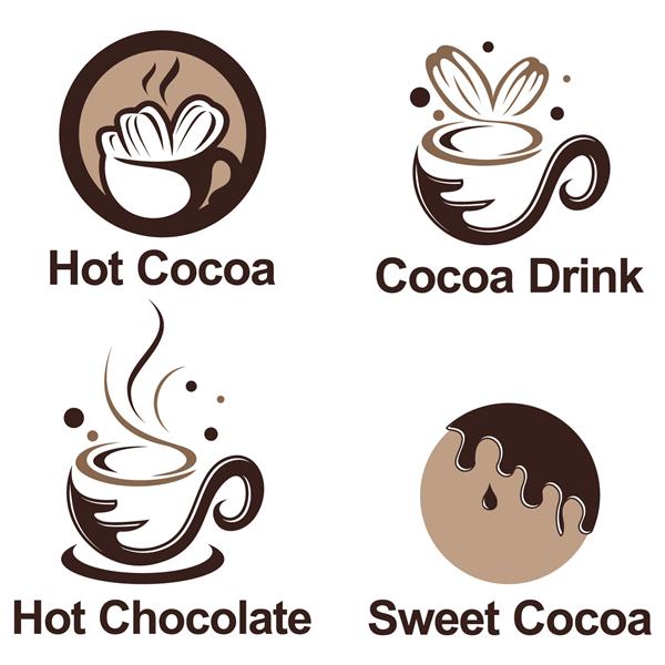مجموعه آیکون آرم شکلات کاکائویی