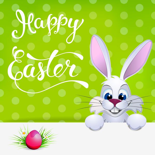 کارت تبریک عید پاک با خرگوش عید پاک تخم مرغ عید پاک و اصل