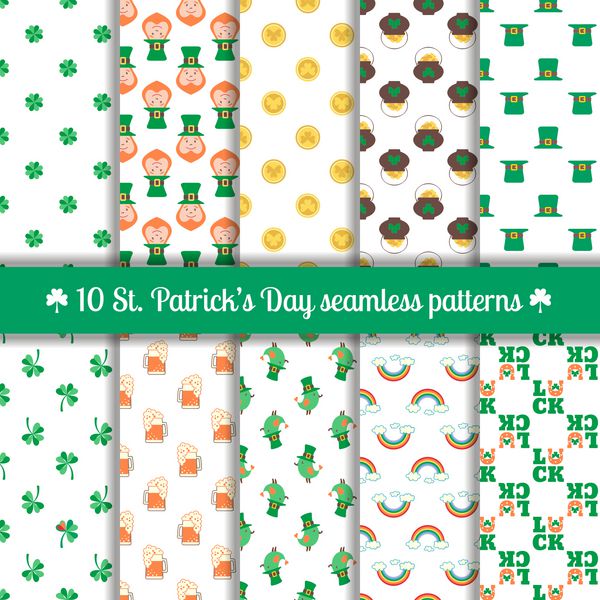 ده الگوی بدون درز برای طراحی روز سنت پاتریک