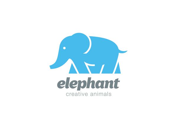 وکتور طراحی لوگو فیل راه رفتن نماد سافاری باغ وحش آفریقا