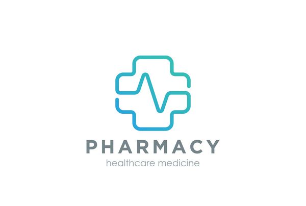 خطی طراحی لوگوی متقاطع داروخانه مراقبت های بهداشتی کلینیک پزشکی